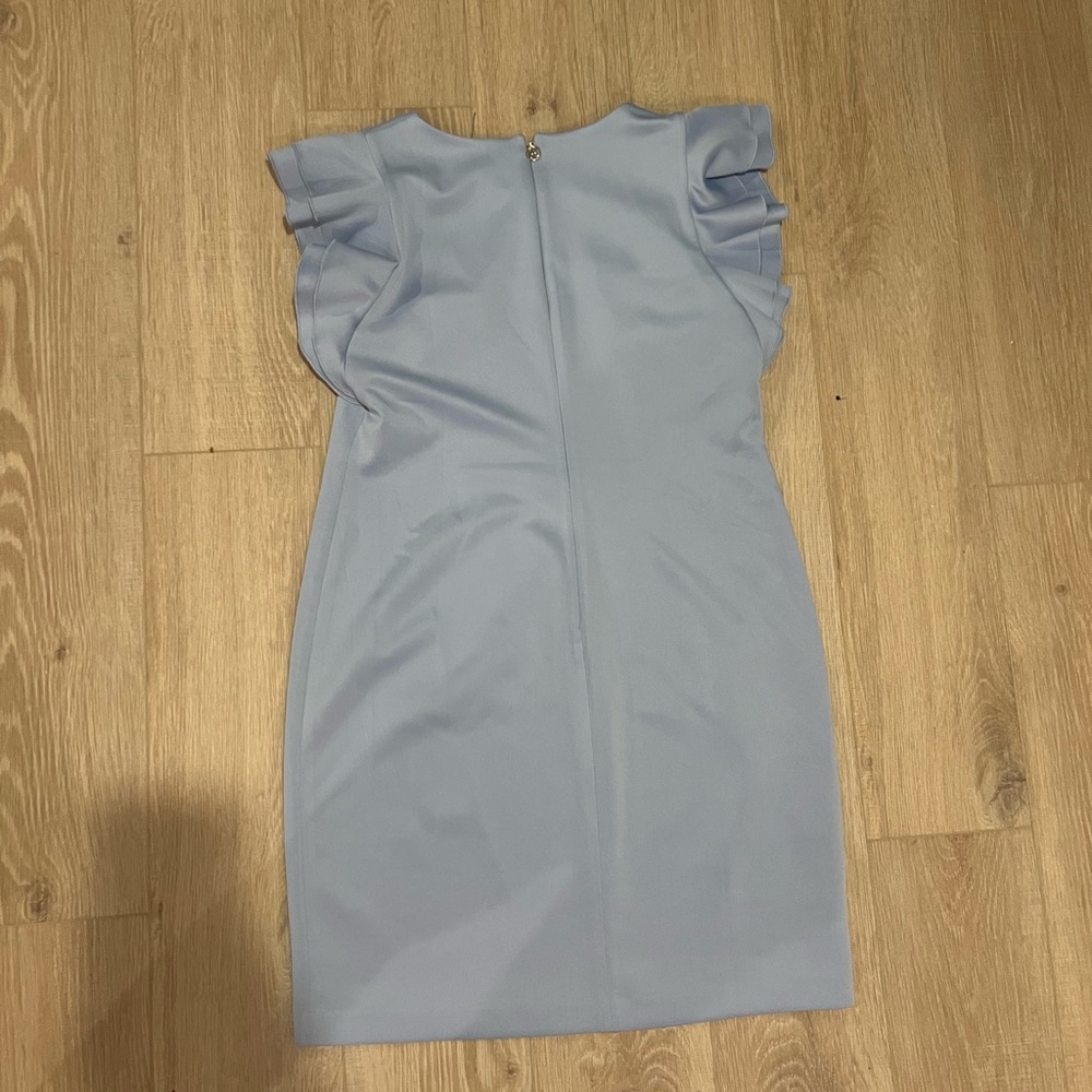 Tommy Hilfiger Blue Ruffled Sheath Mini Dress